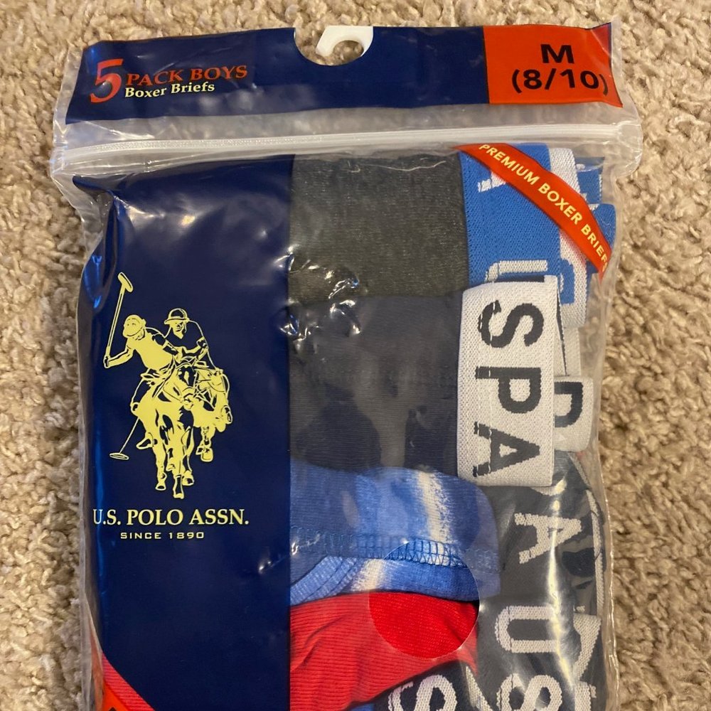 U.S. Polo Assn. 5 Pack Boys Boxer Briefs